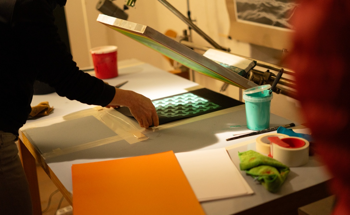 <p>Siebdruckwerkstatt Griesbadgalerie</p>
