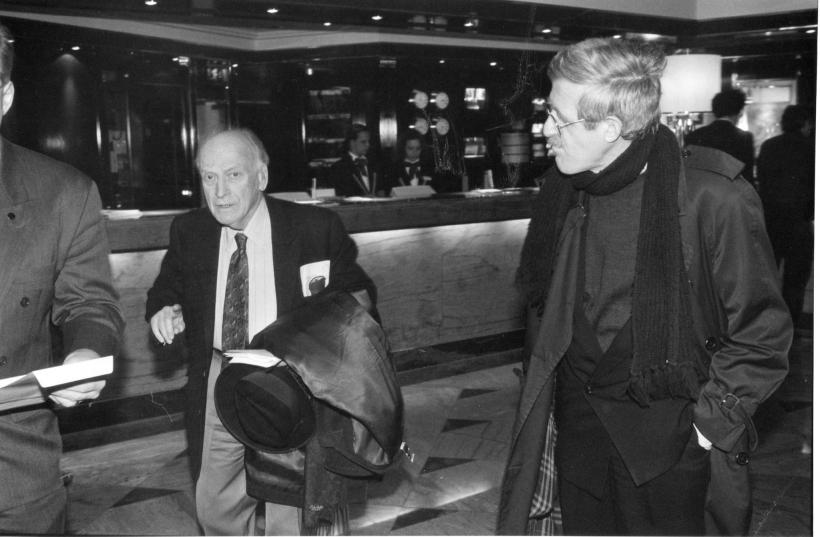 <p>Günter Buhles mit seinem Interviewpartner Lord Yehudi Menuhin 1996</p>
